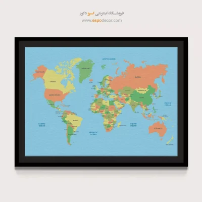 تابلو نقشه برای دانشجو - نسیم – تابلو نقشه جهان - اسپو دکور
