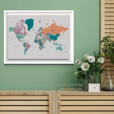 تابلو نقشه برای مهندس - تندیس – تابلو نقشه جهان - اسپو دکور