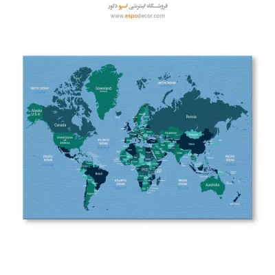 تابلو نقشه جهان با کشورها