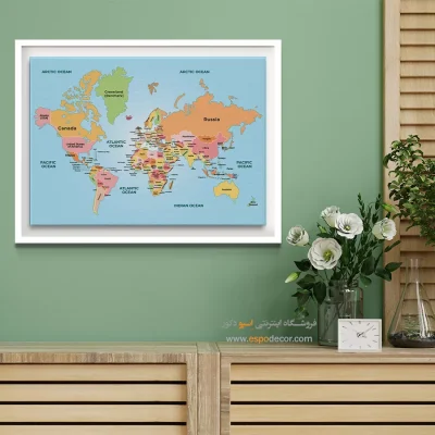 تابلو - سفرنامه – تابلو نقشه جهان - اسپو دکور