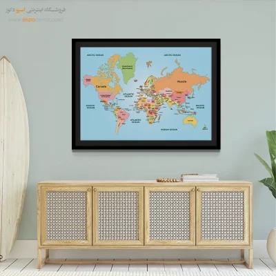 تابلو - سفرنامه – تابلو نقشه جهان - اسپو دکور