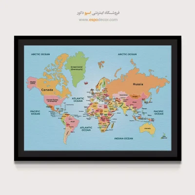 تابلو - سفرنامه – تابلو نقشه جهان - اسپو دکور