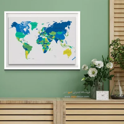 چاپ نقشه جهان - دیدار – تابلو نقشه جهان - اسپو دکور