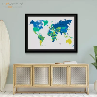 چاپ نقشه جهان - دیدار – تابلو نقشه جهان - اسپو دکور