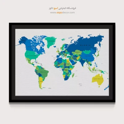 چاپ نقشه جهان - دیدار – تابلو نقشه جهان - اسپو دکور