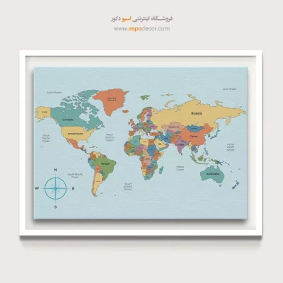 نقشه جهان در دکور