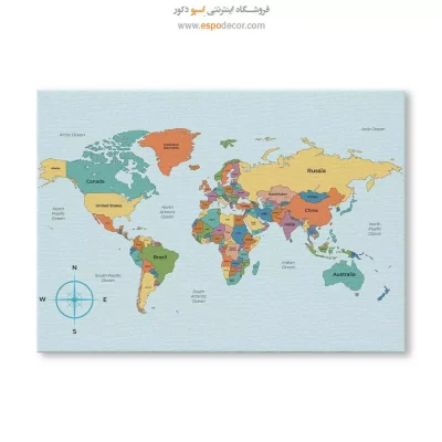 نقشه جهان در دکور
