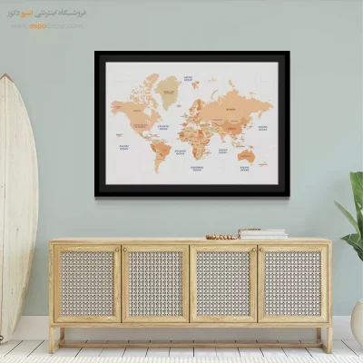 تابلو برای الهام سفر - دورنورد – تابلو نقشه جهان - اسپو دکور