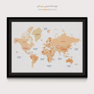 تابلو برای الهام سفر - دورنورد – تابلو نقشه جهان - اسپو دکور