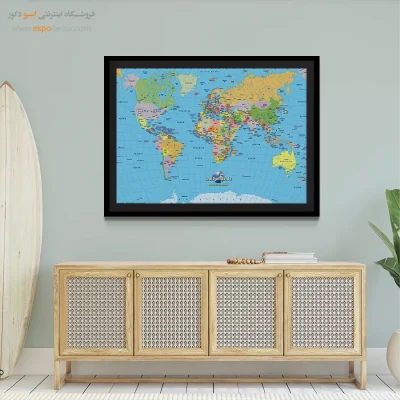 تابلو اطلس جهان - بینا – تابلو نقشه جهان - اسپو دکور