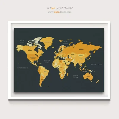 تابلو نقشه جهان - اسپو دکور