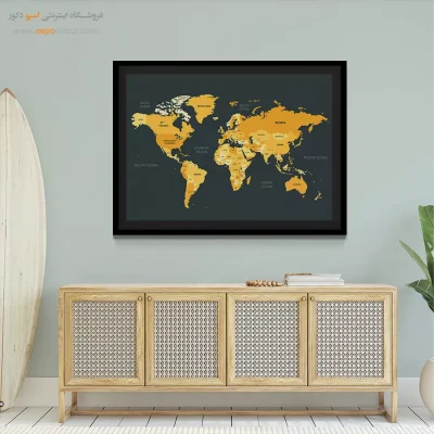 تابلو نقشه جهان - اسپو دکور