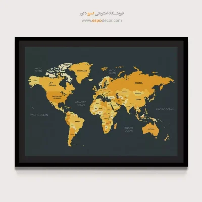 تابلو نقشه جهان - اسپو دکور