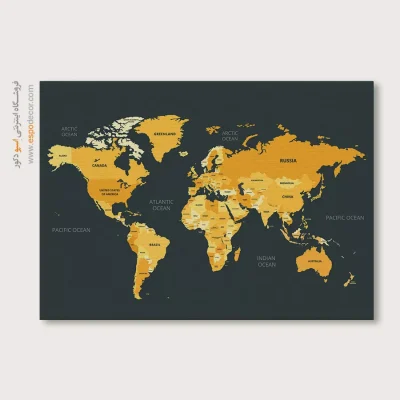 تابلو نقشه جهان - اسپو دکور