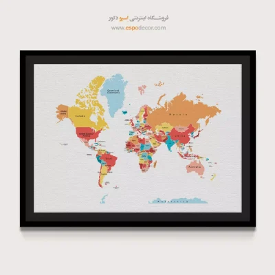 تابلو نقشه جهان - اسپو دکور