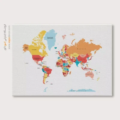 تابلو نقشه جهان - اسپو دکور