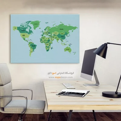 تابلو نقشه جهان - اسپو دکور