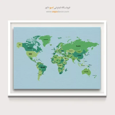 تابلو نقشه جهان - اسپو دکور