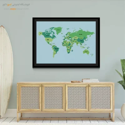تابلو نقشه جهان - اسپو دکور