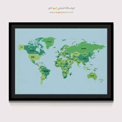 تابلو نقشه جهان - اسپو دکور