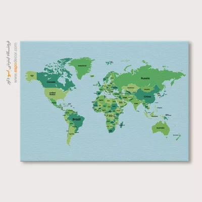 تابلو نقشه جهان - اسپو دکور