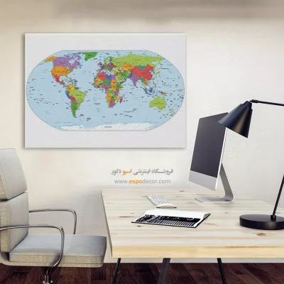 تابلو نقشه جهان - اسپو دکور