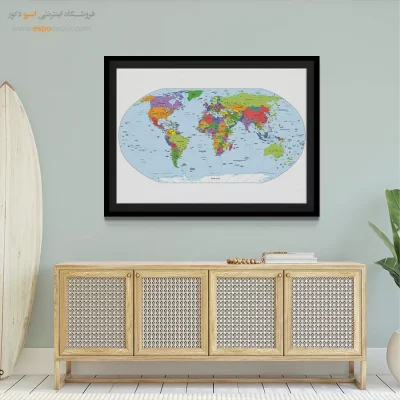 تابلو نقشه جهان - اسپو دکور