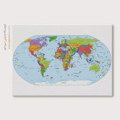 تابلو نقشه جهان - اسپو دکور
