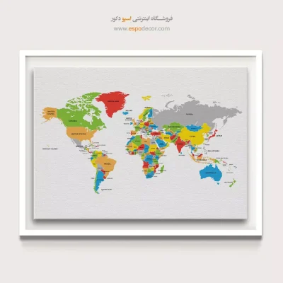 تابلو نقشه جهان - اسپو دکور