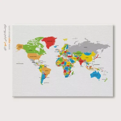 تابلو نقشه جهان - اسپو دکور