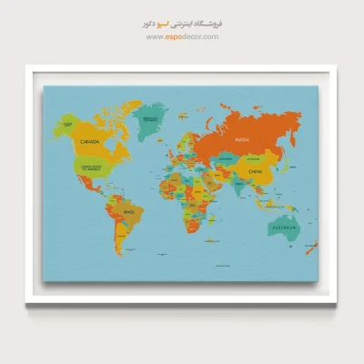 تابلو نقشه جهان - اسپو دکور