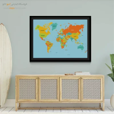 تابلو نقشه جهان - اسپو دکور