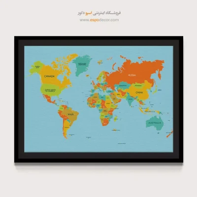 تابلو نقشه جهان - اسپو دکور