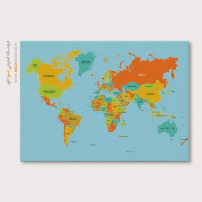 تابلو نقشه جهان - اسپو دکور
