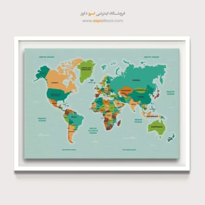 تابلو نقشه جهان - اسپو دکور