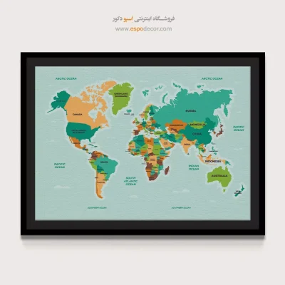 تابلو نقشه جهان - اسپو دکور