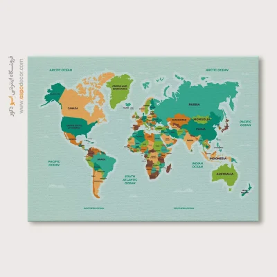 تابلو نقشه جهان - اسپو دکور