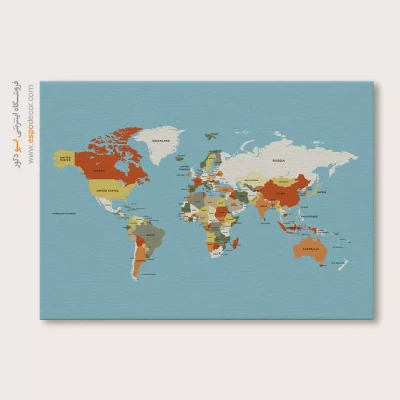 تابلو نقشه جهان - اسپو دکور