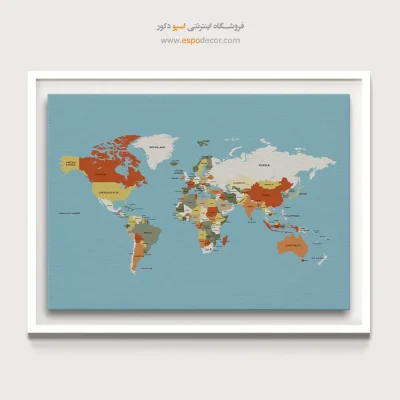 تابلو نقشه جهان - اسپو دکور