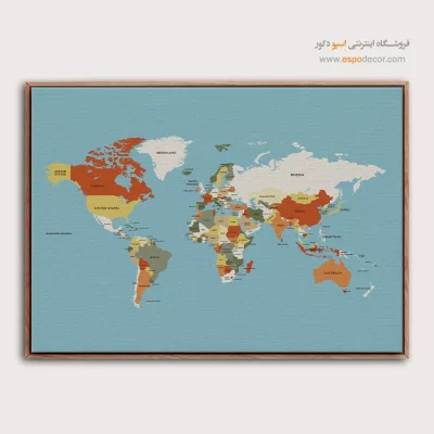 تابلو نقشه جهان - اسپو دکور