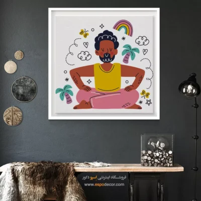 خرید تابلو علامت یوگا - سایلنس – تابلو یوگا - اسپو دکور