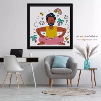 خرید تابلو علامت یوگا - سایلنس – تابلو یوگا - اسپو دکور
